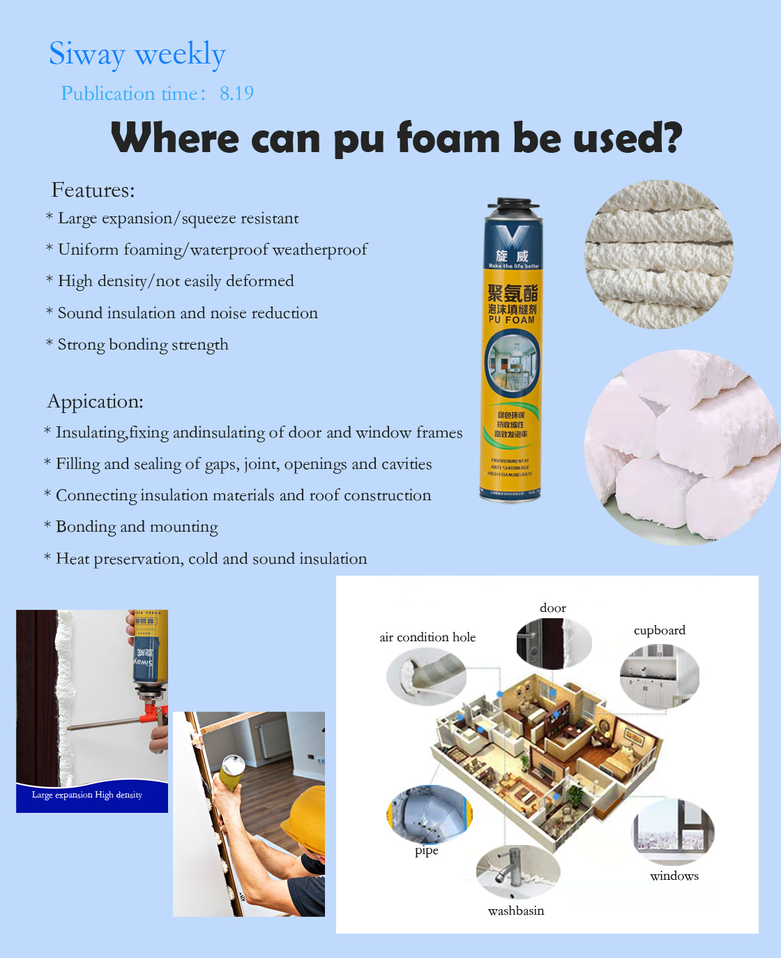 Where can pu foam be used?